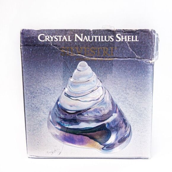 VTG Sylvestri Large Crystal Nautilus Shell Paperweight - Picture 11 of 11